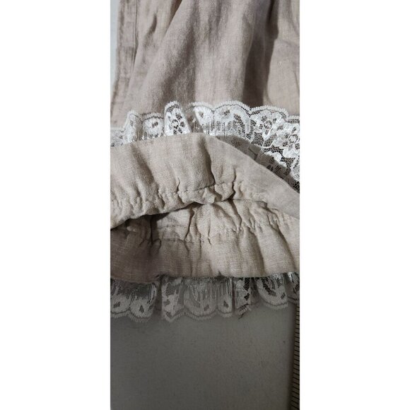 Chicos Pants Womens Linen Cropped ripped Lace & Fringe Hem Size 2.5 Short FLAWS - Picture 14 of 16